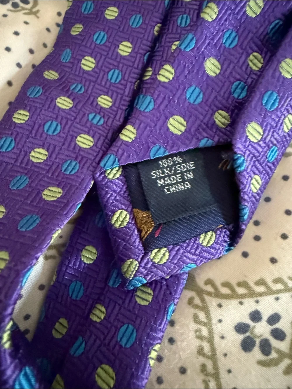 NWT Ted Baker London Purple Silk Polka Dot Tie - Picture 5 of 6